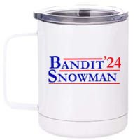 Bandit Snowman 24 Retro Election Style Funny 2024 Bandit 12 oz Stainless Steel Tumbler Cup