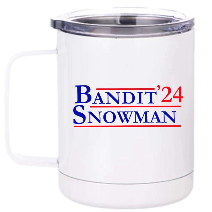 Bandit Snowman 24 Retro Election Style Funny 2024 Bandit 12 oz Stainless Steel Tumbler Cup