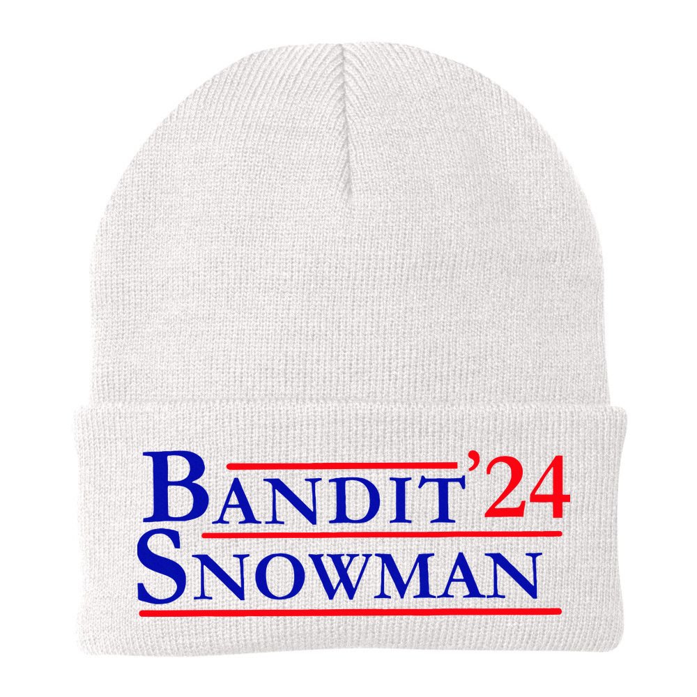 Bandit Snowman 24 Retro Election Style Funny 2024 Bandit Beanie
