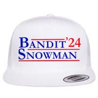 Bandit Snowman 24 Retro Election Style Funny 2024 Bandit Flat Bill Trucker Hat