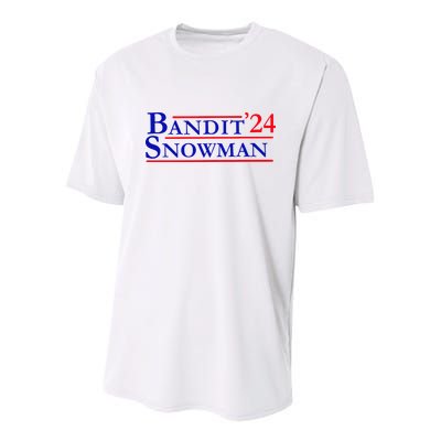 Bandit Snowman 24 Retro Election Style Funny 2024 Bandit Youth Performance Sprint T-Shirt