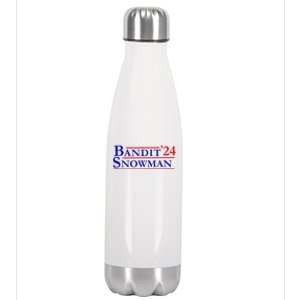 Bandit Snowman 24 Retro Election Style Funny 2024 Bandit Stainless Steel Insulated Water Bottle