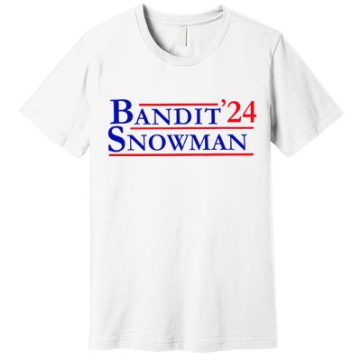 Bandit Snowman 24 Retro Election Style Funny 2024 Bandit Premium T-Shirt