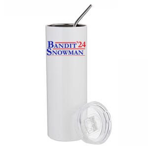 Bandit Snowman 24 Retro Election Style Funny 2024 Bandit Stainless Steel Tumbler