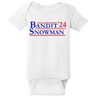 Bandit Snowman 24 Retro Election Style Funny 2024 Bandit Baby Bodysuit