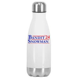 Bandit Snowman 24 Retro Election Style Funny 2024 Bandit Stainless Steel Insulated Water Bottle