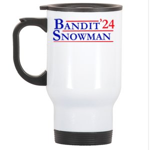 Bandit Snowman 24 Retro Election Style Funny 2024 Bandit Stainless Steel Travel Mug