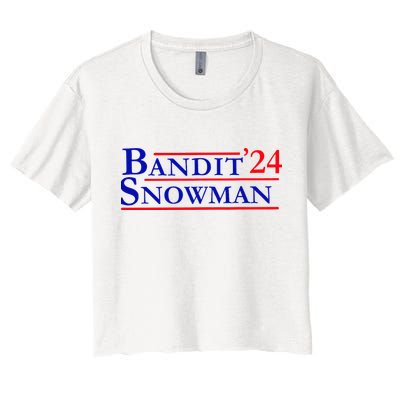 Bandit Snowman 24 Retro Election Style Funny 2024 Bandit Crop Top