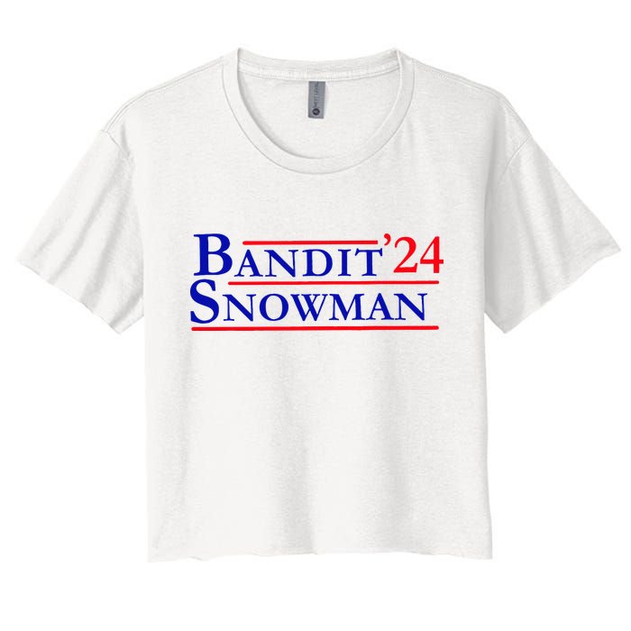 Bandit Snowman 24 Retro Election Style Funny 2024 Bandit Crop Top