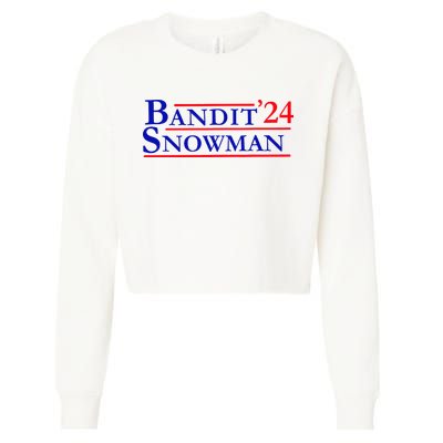 Bandit Snowman 24 Retro Election Style Funny 2024 Bandit Cropped Pullover Crew
