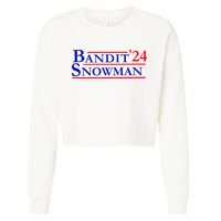 Bandit Snowman 24 Retro Election Style Funny 2024 Bandit Cropped Pullover Crew
