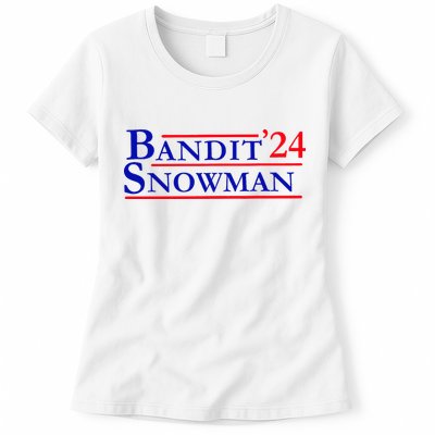 Bandit Snowman 24 Retro Election Style Funny 2024 Bandit Womens T-Shirt