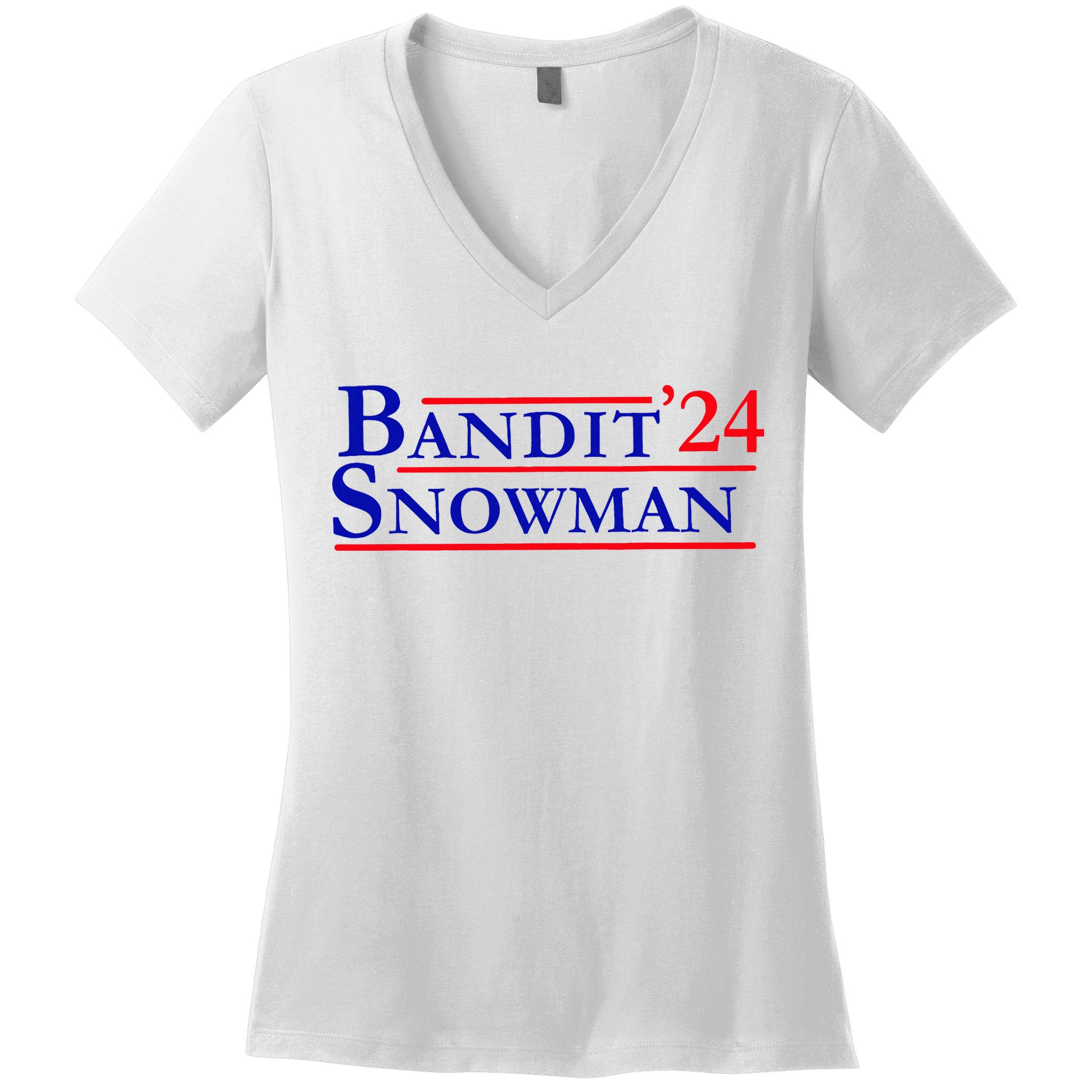 Bandit Snowman 24 Retro Election Style Funny 2024 Bandit Women's V-Neck T-Shirt