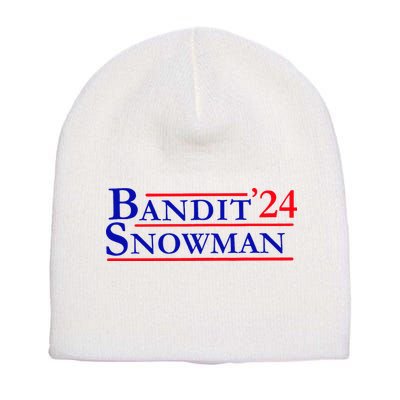 Bandit Snowman 24 Retro Election Style Funny 2024 Bandit Short Acrylic Beanie