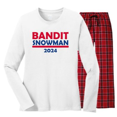 Bandit Snowman 2024 Women's Long Sleeve Flannel Pajama Set 