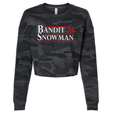 Bandit Snowman 2024 Election Funny Gift Cropped Pullover Crew