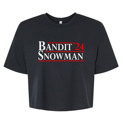 Bandit Snowman 2024 Election Funny Gift Bella+Canvas Jersey Crop Tee