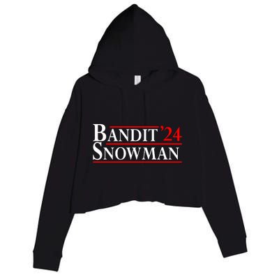 Bandit Snowman 2024 Election Funny Gift Crop Fleece Hoodie