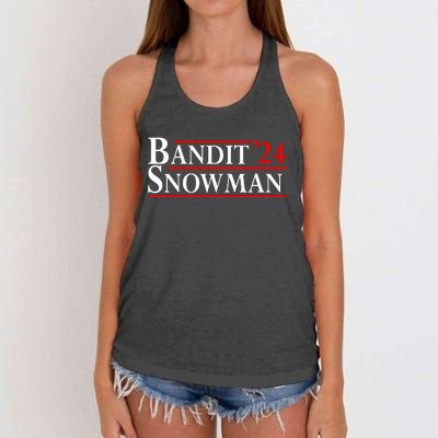 Bandit Snowman 2024 Election Funny Gift Women's Knotted Racerback Tank