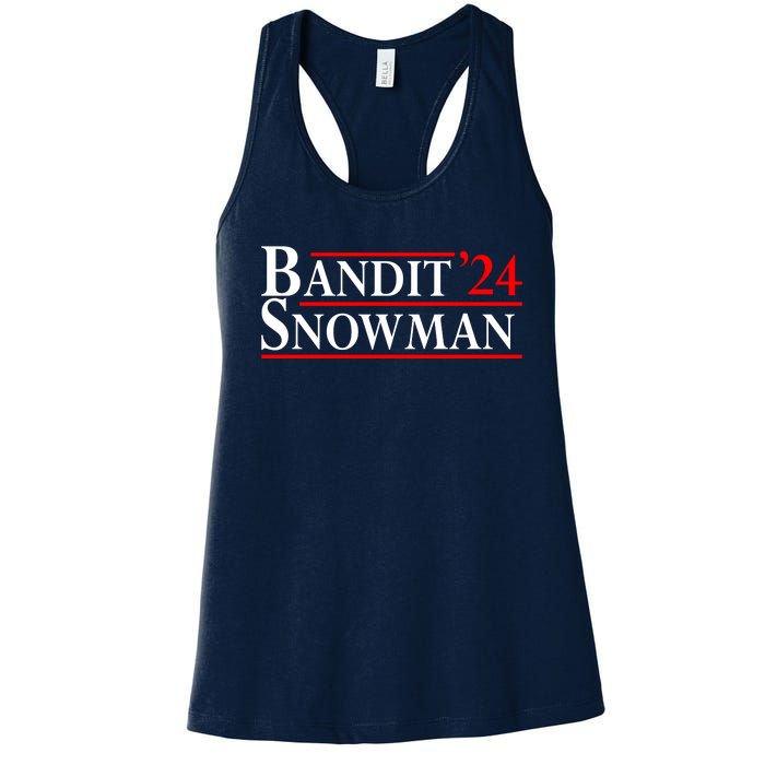 Bandit Snowman 2024 Election Funny Gift Women's Racerback Tank