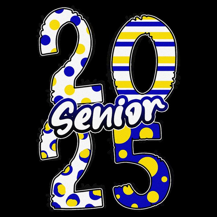 Bold Senior 2025 Polka Dot Stripes Graduation Style Backpack