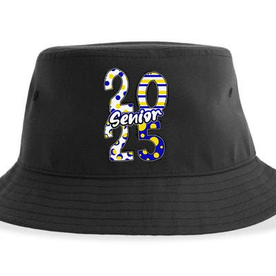 Bold Senior 2025 Polka Dot Stripes Graduation Style Sustainable Bucket Hat
