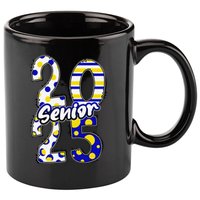 Bold Senior 2025 Polka Dot Stripes Graduation Style 11oz C Handle Ceramic Mug