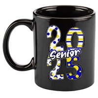 Bold Senior 2025 Polka Dot Stripes Graduation Style 11oz C Handle Ceramic Mug