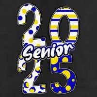 Bold Senior 2025 Polka Dot Stripes Graduation Style 11oz C Handle Ceramic Mug