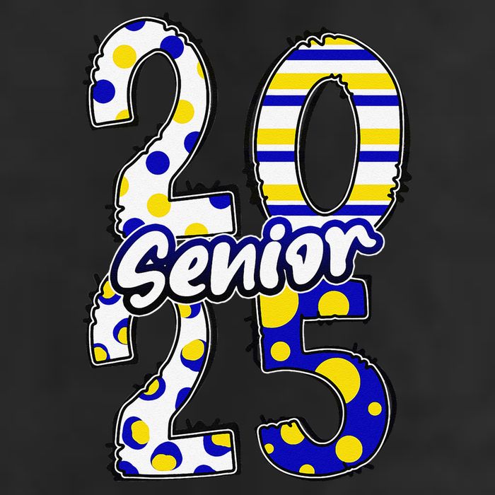 Bold Senior 2025 Polka Dot Stripes Graduation Style 11oz C Handle Ceramic Mug