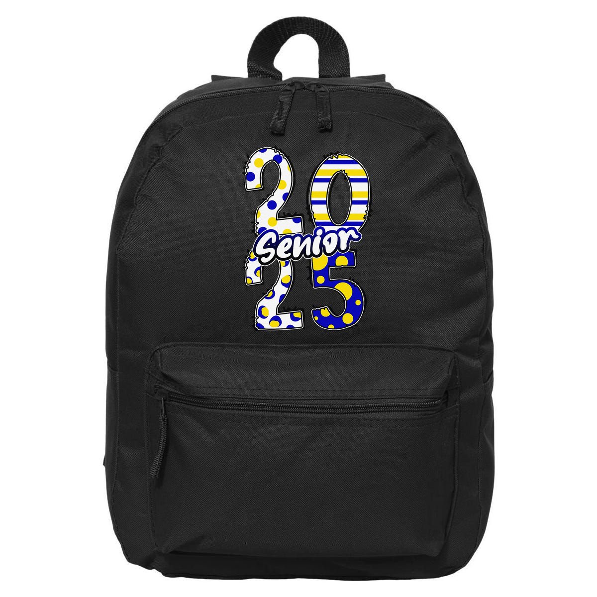 Bold Senior 2025 Polka Dot Stripes Graduation Style 16 in Basic Backpack