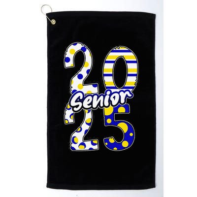 Bold Senior 2025 Polka Dot Stripes Graduation Style Golf Towel