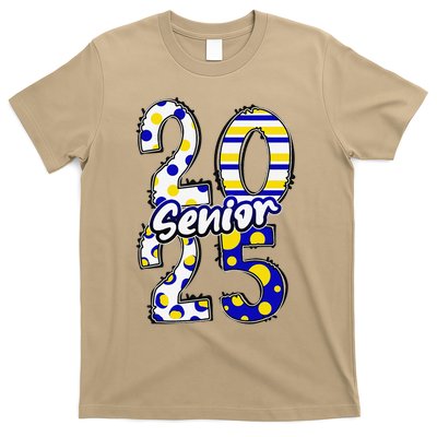 Bold Senior 2025 Polka Dot Stripes Graduation Style T-Shirt