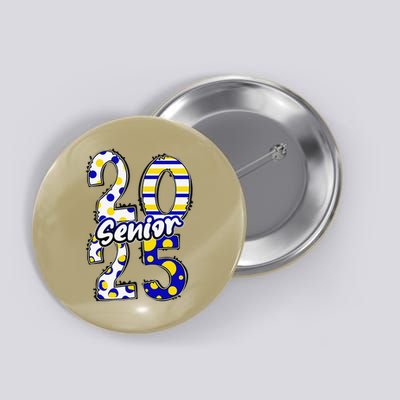Bold Senior 2025 Polka Dot Stripes Graduation Style Button