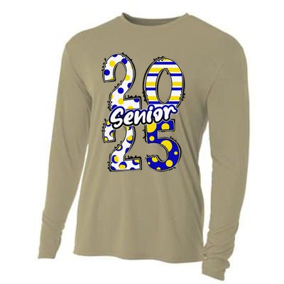 Bold Senior 2025 Polka Dot Stripes Graduation Style Cooling Performance Long Sleeve Crew