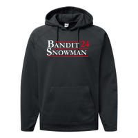 Bandit Snowman 2024 Election Funny Gift Performance Fleece Hoodie