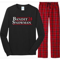 Bandit Snowman 2024 Election Funny Gift Long Sleeve Pajama Set