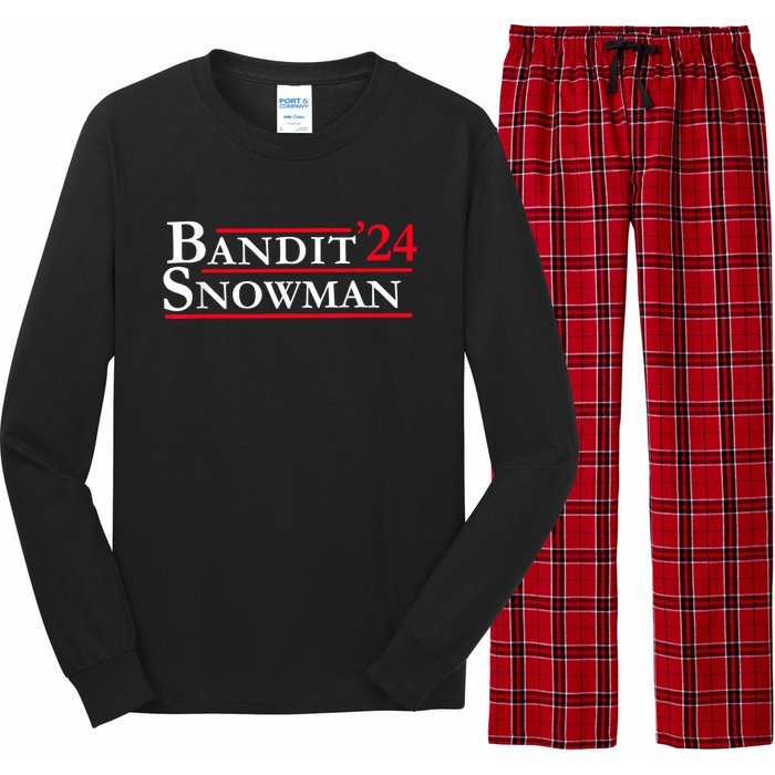 Bandit Snowman 2024 Election Funny Gift Long Sleeve Pajama Set