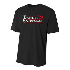 Bandit Snowman 2024 Election Funny Gift Youth Performance Sprint T-Shirt