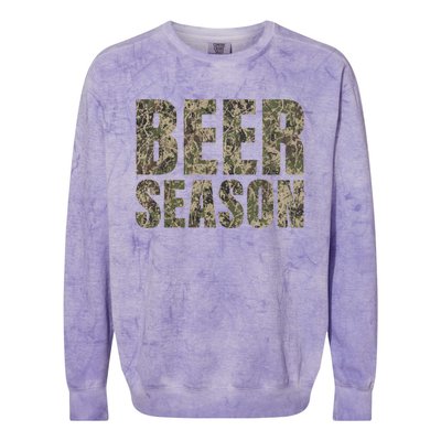 Beer Season 2 Camo Funny Deer Hunter Hunting Gift Colorblast Crewneck Sweatshirt