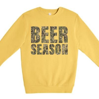 Beer Season 2 Camo Funny Deer Hunter Hunting Gift Premium Crewneck Sweatshirt