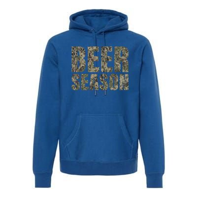 Beer Season 2 Camo Funny Deer Hunter Hunting Gift Premium Hoodie