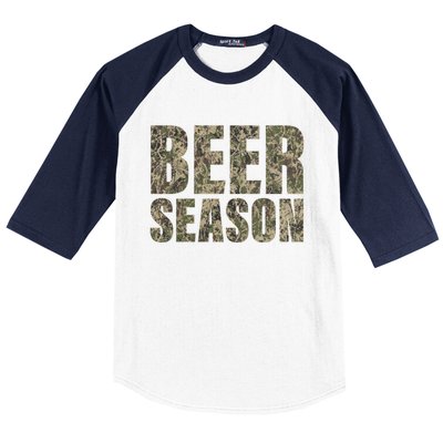 Beer Season 2 Camo Funny Deer Hunter Hunting Gift Baseball Sleeve Shirt