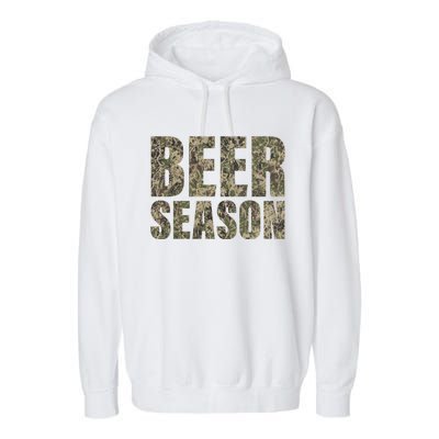 Beer Season 2 Camo Funny Deer Hunter Hunting Gift Garment-Dyed Fleece Hoodie