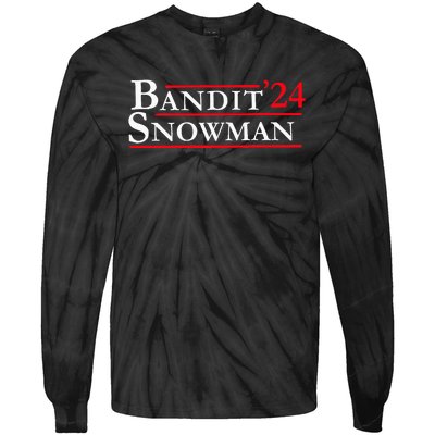 Bandit Snowman 24 Retro Election Style Tie-Dye Long Sleeve Shirt