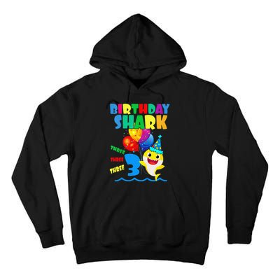 Birthday Shark 3 Year Old 3rd Birthday Matching Family Tall Hoodie