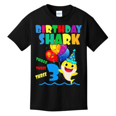 Birthday Shark 3 Year Old 3rd Birthday Matching Family Kids T-Shirt