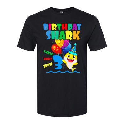 Birthday Shark 3 Year Old 3rd Birthday Matching Family Softstyle® CVC T-Shirt