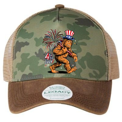 Bigfoot Sasquatch 4th Of July Fireworks Legacy Tie Dye Trucker Hat