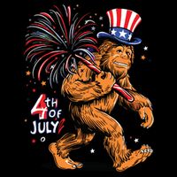 Bigfoot Sasquatch 4th Of July Fireworks Sustainable Knit Beanie